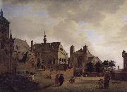 Imagine the church and buildings Jan van der Heyden